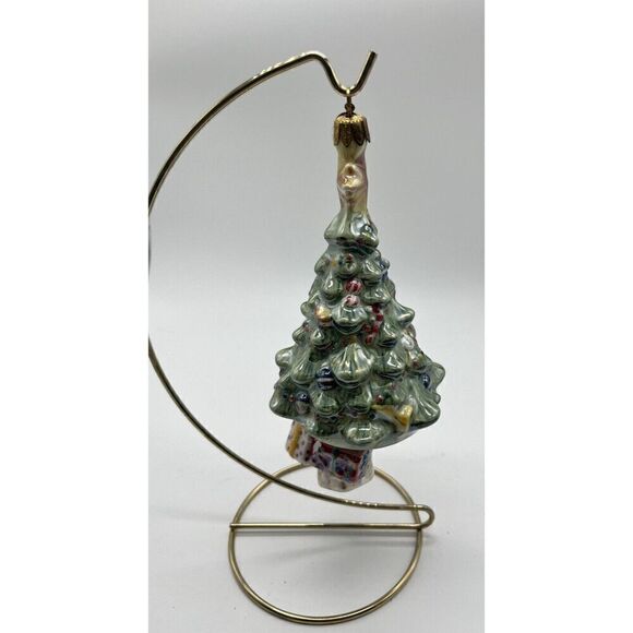 Christopher Radko Christmas Ornament Tree Presents Bell Shape Hand Painted Stand - Picture 5 of 8